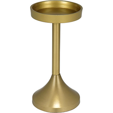 CASTIÇAL HOME&amp;CO METAL 18x9x9cm DOURADO