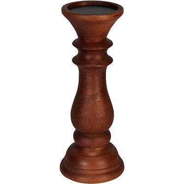 CASTIÇAL HOME&amp;CO MADEIRA 23x9x9cm MARROM