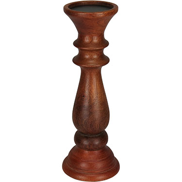 CASTIÇAL HOME&amp;CO MADEIRA 26x9x9cm MARROM
