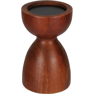 CASTIÇAL HOME&amp;CO MADEIRA 15x9x9cm MARROM