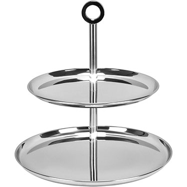 PRATO PARA DOCES 2 NIVEIS HOME&amp;CO INOX 35x27x27cm PRATA