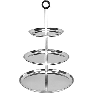 PRATO PARA DOCES 3 NIVEIS HOME&amp;CO INOX 46x27x27cm PRATA