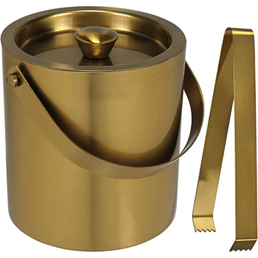 BALDE GELO HOME&amp;CO PAREDE DUPLA INOX 1,8L 15x15x15cm DOURADO