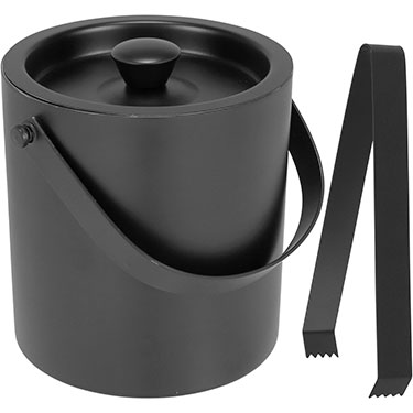 BALDE GELO HOME&amp;CO PAREDE DUPLA INOX 1,8L 15x15x15cm PRETO