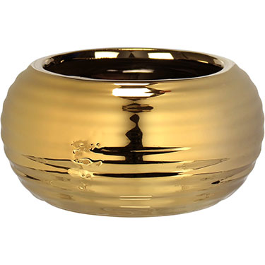 CACHEPÔ HOME&amp;CO CERÂMICA 7x14x14cm DOURADO