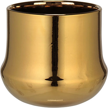 CACHEPÔ HOME&amp;CO CERÂMICA 14x16x16cm DOURADO