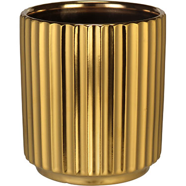 CACHEPÔ HOME&amp;CO CERÂMICA 14x12x12cm DOURADO