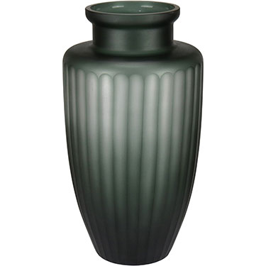 VASO DECORATIVO HOME&amp;CO VIDRO 36x19x19cm VERDE FOSCO