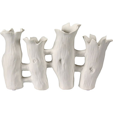 VASO DECORATIVO HOME&amp;CO CERÂMICA 17x28x6cm BRANCO