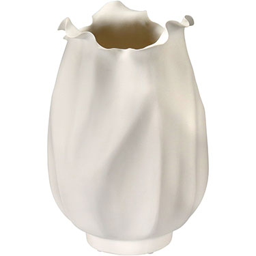 VASO DECORATIVO HOME&amp;CO CERÂMICA 34x22x22cm BRANCO