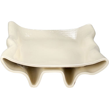 CENTRO MESA HOME&amp;CO CERÂMICA 10x29x29cm BRANCO