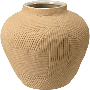 VASO HOME&amp;CO CERÂMICA 18x19x19cm BEGE