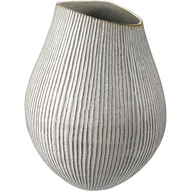 VASO DECORATIVO HOME&amp;CO CERÂMICA 38x26x26cm CINZA